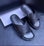 RF-Sandal-Carmenal.01 en Cuir Noir Homme
