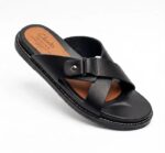 RF-Sandal-Clark.01 en Cuir Noir Homme